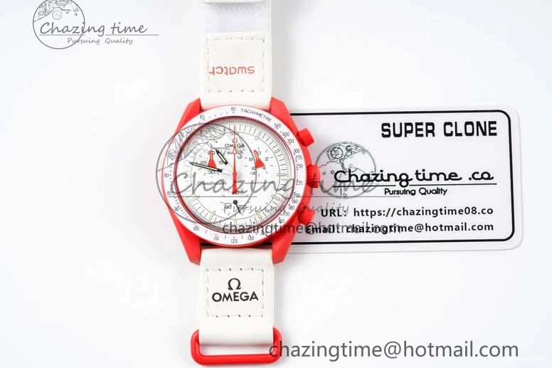 0705 Speedmaster Misson To Mars 1:1 Best Edition White Dial On Nylon Strap Quartz Bold 7862